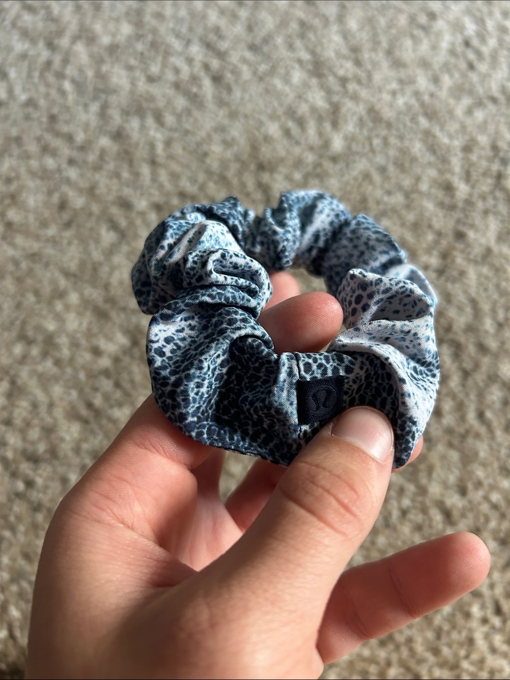 lululemon athletica Blue and White Patterned Hair Scrunchie